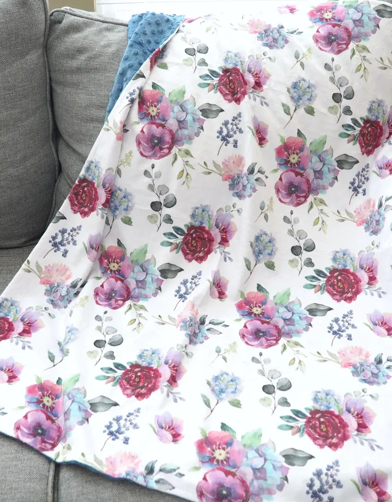 Baby Blanket |Blue Floral|