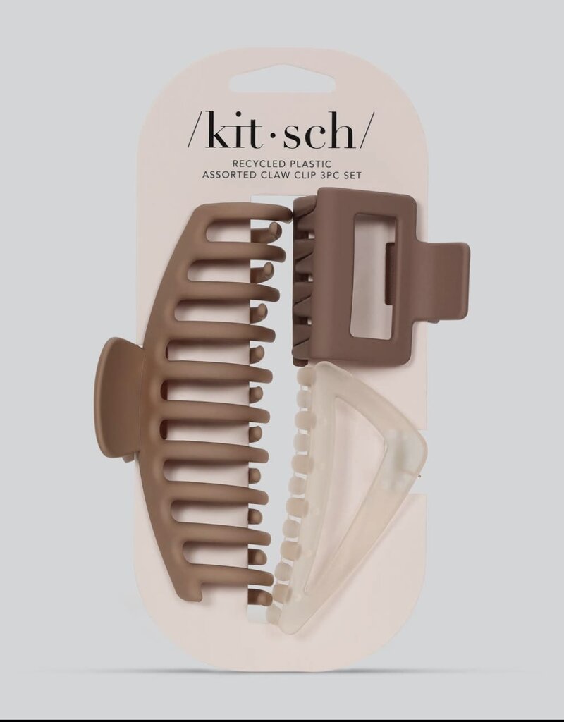 509 Broadway Recycled Assorted 3 Piece Claw Clip Set