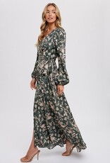 509 Broadway Floral Print Wrap Maxi Dress