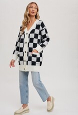 Bluivy Checkered Sweater Cardigan