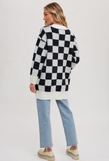 Bluivy Checkered Sweater Cardigan