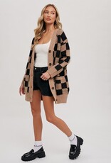 Bluivy Checkered Sweater Cardigan