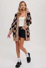 Bluivy Checkered Sweater Cardigan