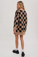 Bluivy Checkered Sweater Cardigan