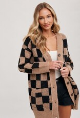Bluivy Checkered Sweater Cardigan