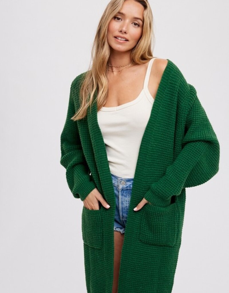 509 Broadway Chunky Waffle Sweater Cardigan