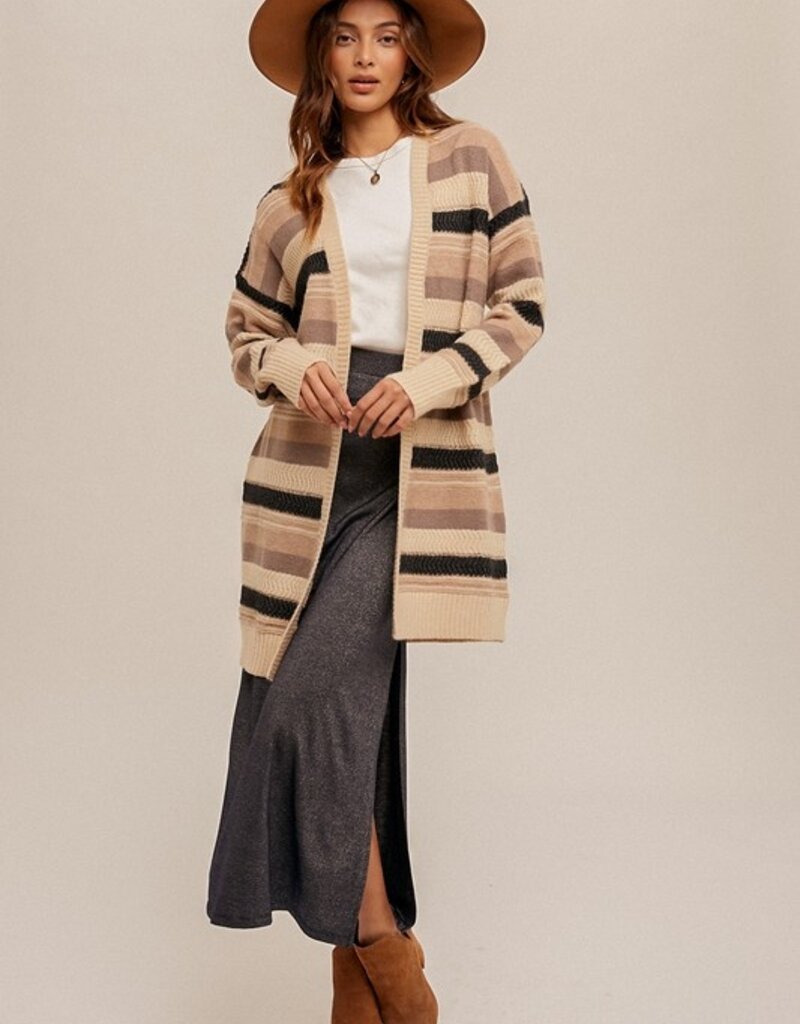 509 Broadway Multi Stripe Color Cardigan