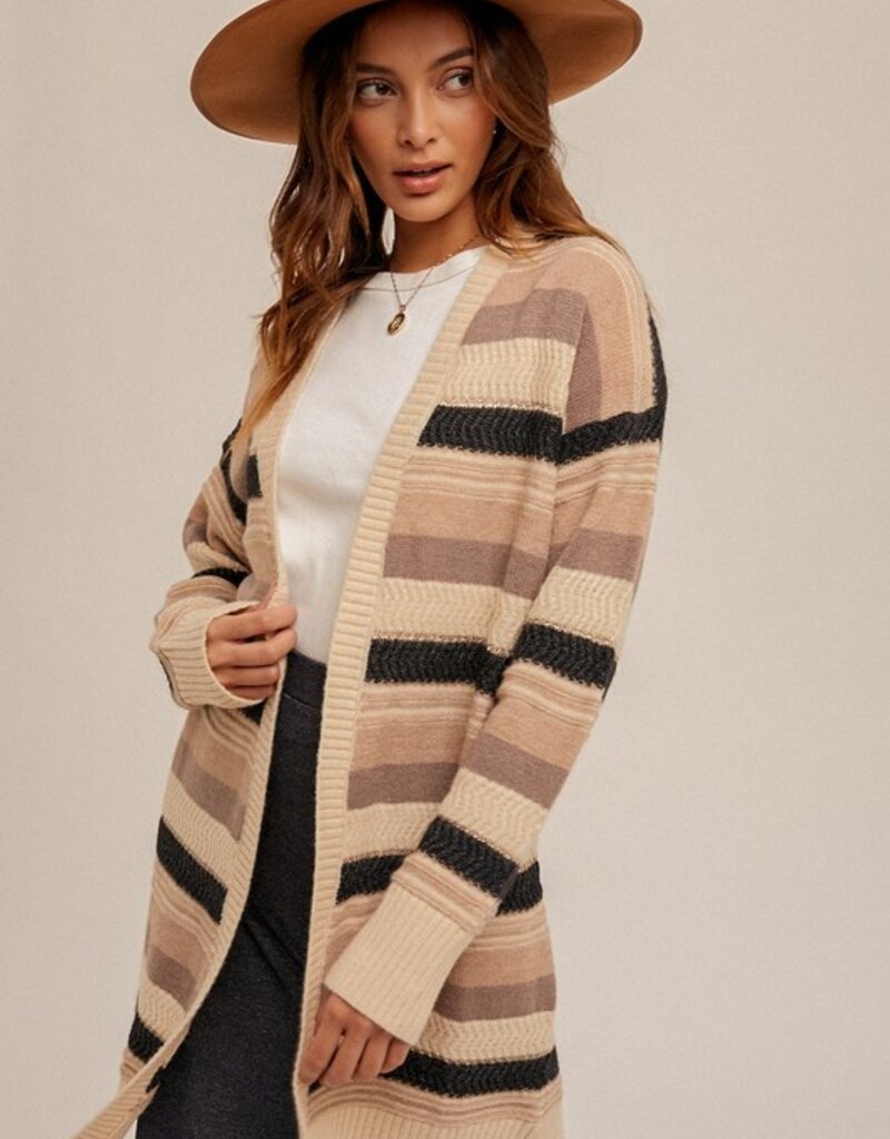 509 Broadway Multi Stripe Color Cardigan