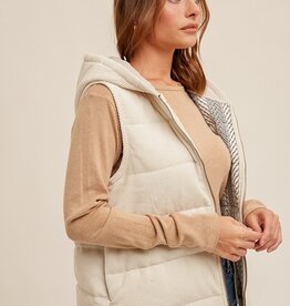509 Broadway Quilted Corduroy Hooded Vest