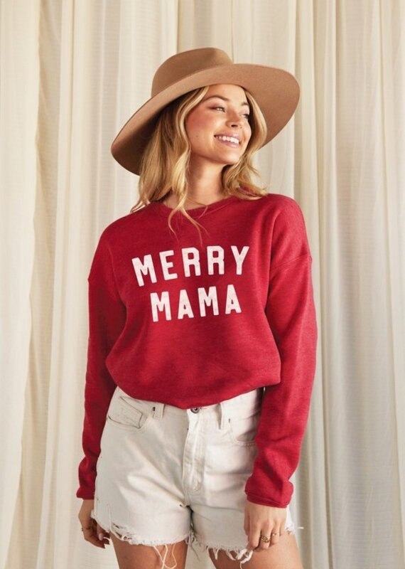 509 Broadway Merry Mama Graphic Sweatshirt