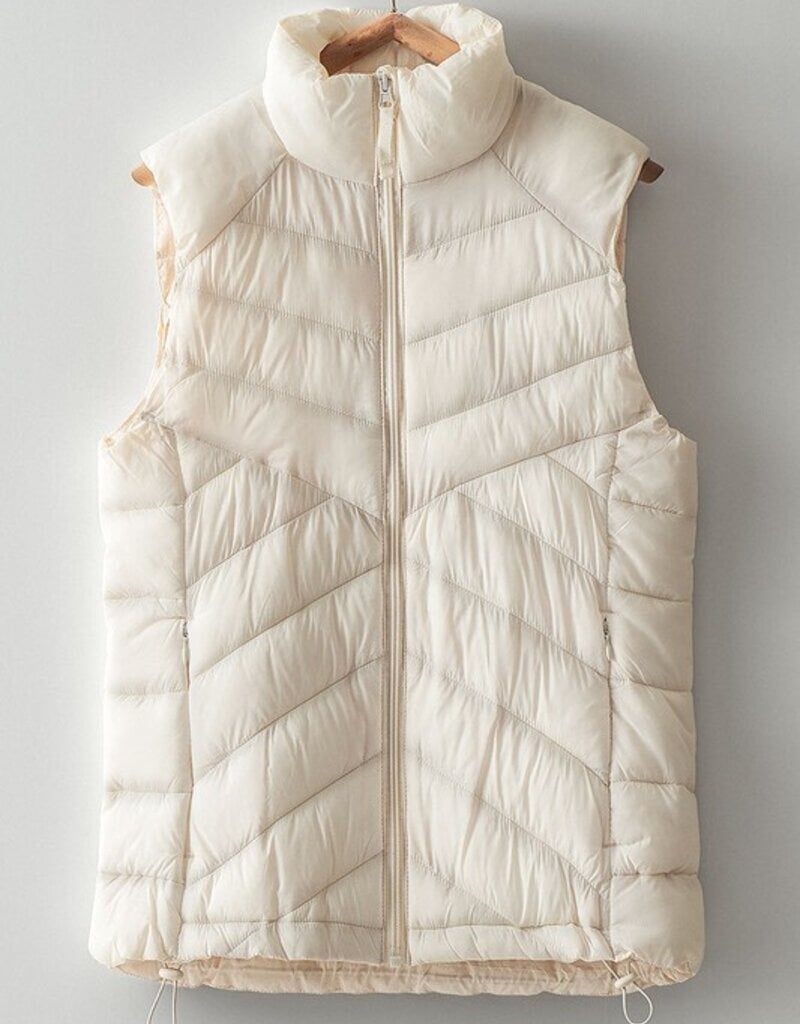 509 Broadway Quilted Chevron Puffer Vest