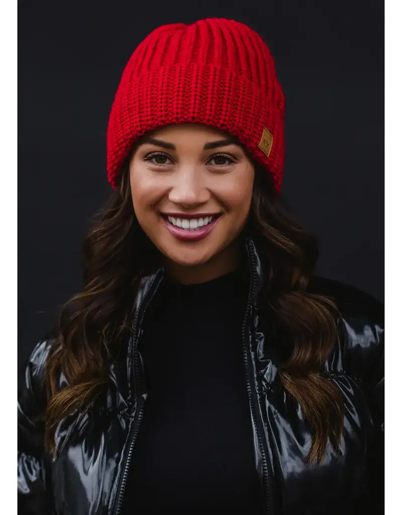 509 Broadway Red Knit Beanie