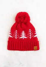 509 Broadway Red w/ Trees Pom Hat