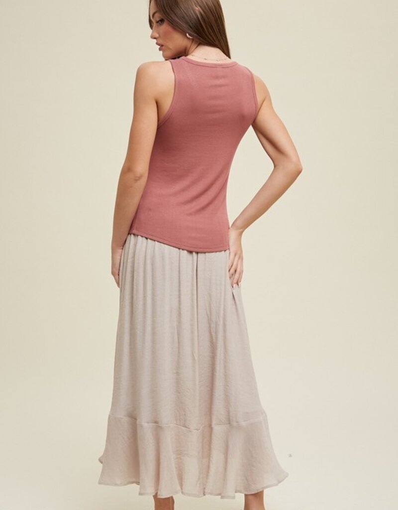 509 Broadway Ribbed Knit Scoop Neck Tank