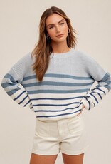 509 Broadway Color Block Striped Sweater