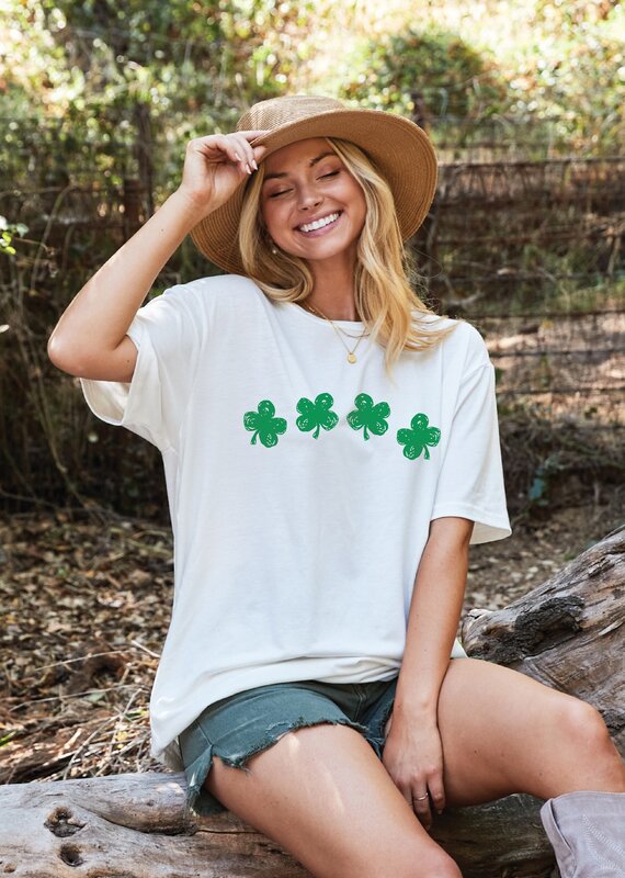 509 Broadway Clover Row Oversized Graphic Tee