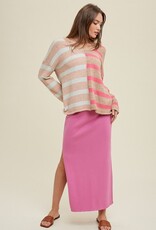 509 Broadway Ribbed Sweater Maxi Skirt