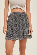 509 Broadway Leopard Pleated Mini Skirt
