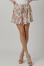 509 Broadway Pleated Floral Short