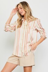 509 Broadway Striped Long Sleeve Button Down
