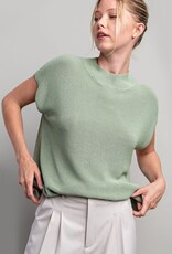 509 Broadway Solid Cap Sleeve Sweater Top