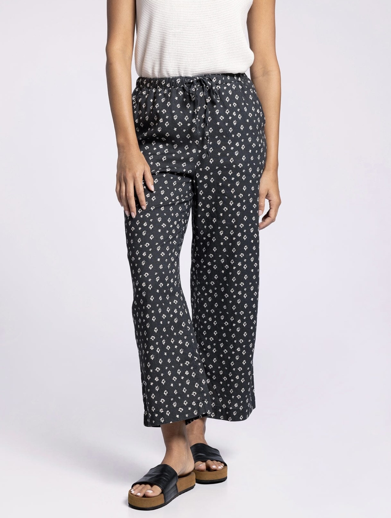 Ella Pant in Black Cotton/Bamboo Jersey main image 0