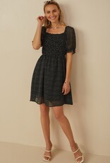 509 Broadway Puff Sleeve Square Neck Mini Dress