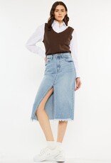 509 Broadway High Rise Denim Midi Skirt