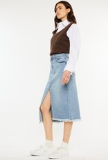 509 Broadway High Rise Denim Midi Skirt