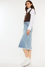 509 Broadway High Rise Denim Midi Skirt