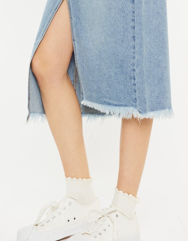 509 Broadway High Rise Denim Midi Skirt