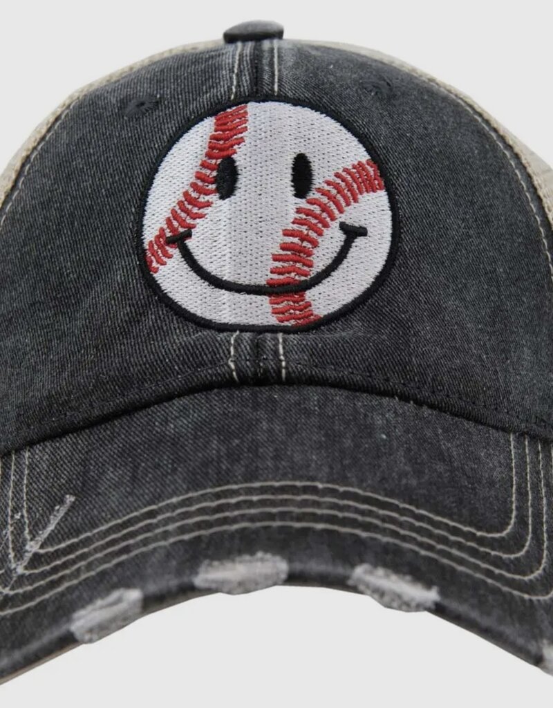 509 Broadway Baseball Happy Face Trucker Hat
