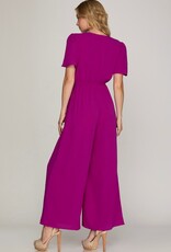 509 Broadway Wide Leg Woven Jumpsuit