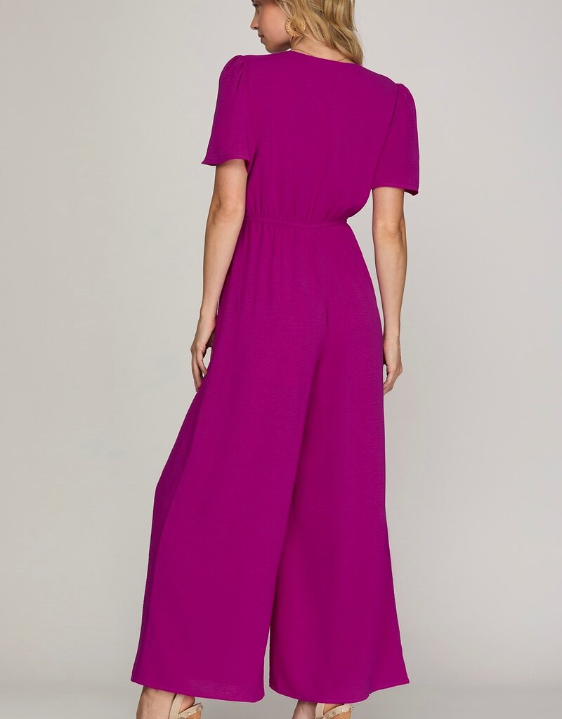 509 Broadway Wide Leg Woven Jumpsuit