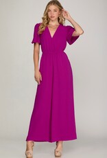 509 Broadway Wide Leg Woven Jumpsuit
