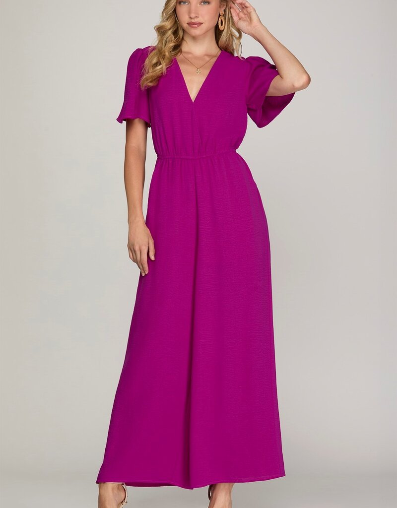509 Broadway Wide Leg Woven Jumpsuit