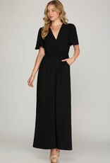 509 Broadway Wide Leg Woven Jumpsuit