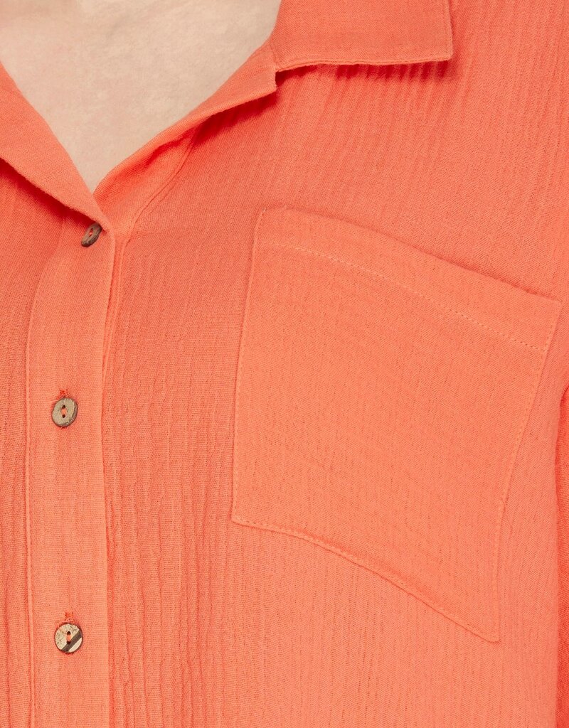 509 Broadway Plus Short Sleeve Woven Button Top