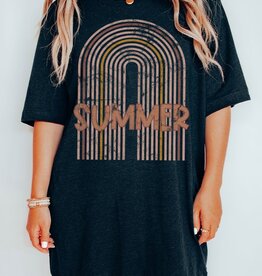 509 Broadway Summer Rainbow Oversized Graphic Tee