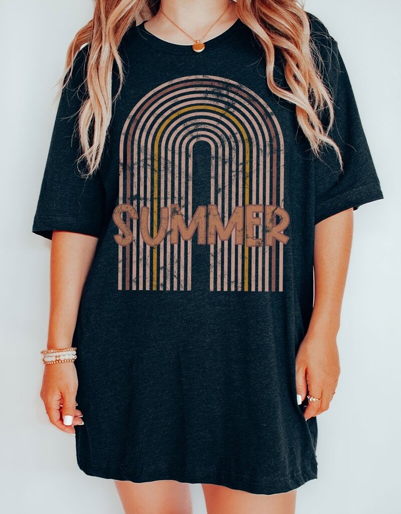 509 Broadway Summer Rainbow Oversized Graphic Tee