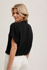 509 Broadway Sleeve Folded Wrap V-Neck Top
