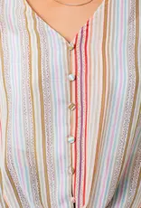 509 Broadway Tie Front Bell Sleeve Blouse