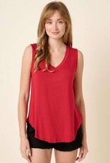 509 Broadway Bamboo V-Neck Sleeveless Top