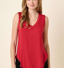 509 Broadway Bamboo V-Neck Sleeveless Top