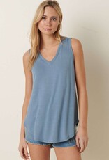 509 Broadway Bamboo V-Neck Sleeveless Top
