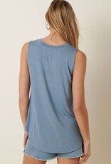 509 Broadway Bamboo V-Neck Sleeveless Top