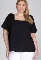 509 Broadway Plus Square Neck Woven Top