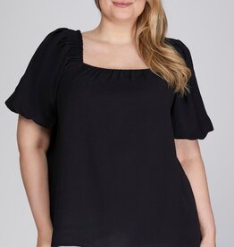 509 Broadway Plus Square Neck Woven Top