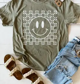 509 Broadway Checkered Flower Graphic