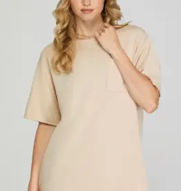 509 Broadway Short Sleeve Round Neck Knit Top